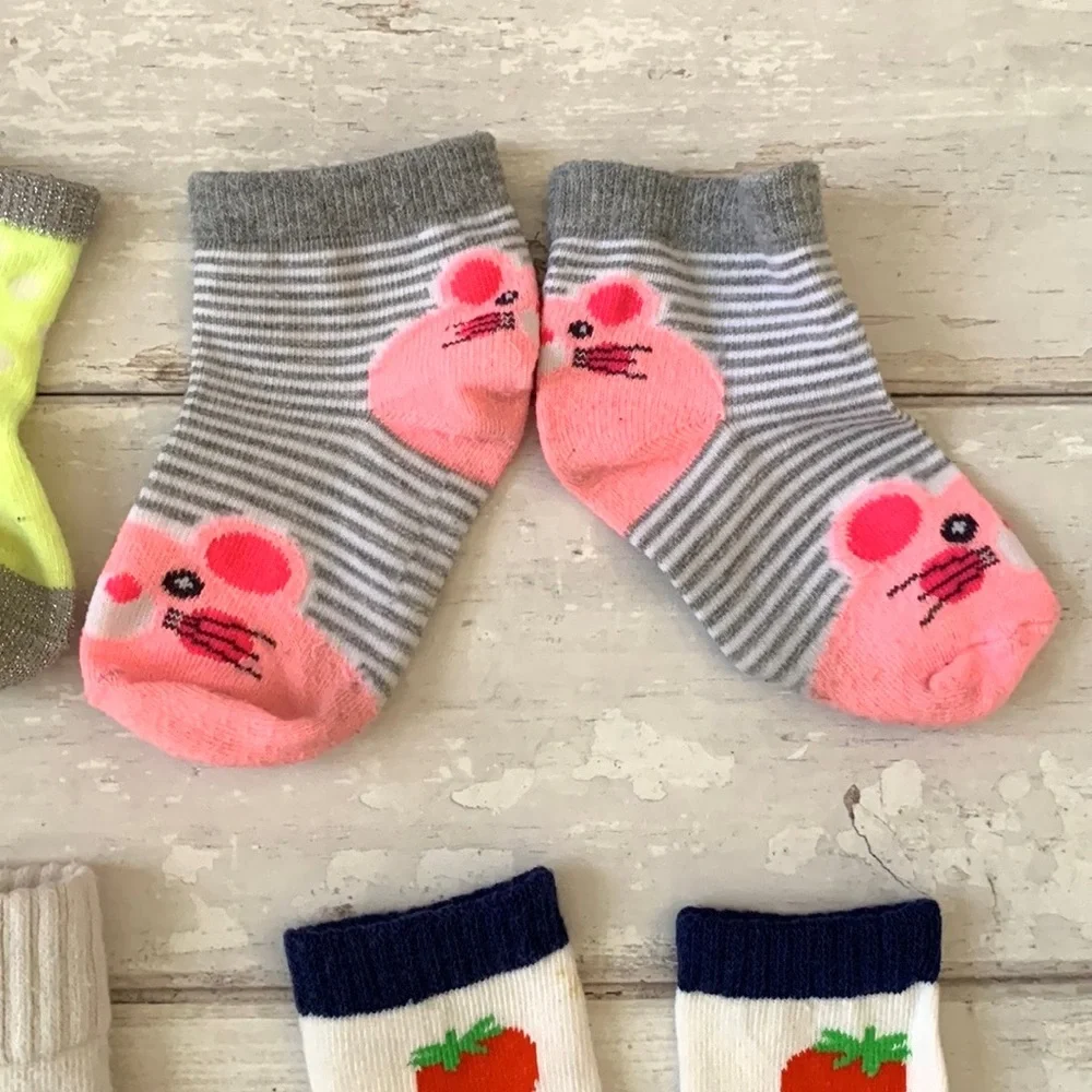 Girls 2T 3T Crew Socks Bundle Toddler Accessories Sock Bundle Set of 5 Pair
